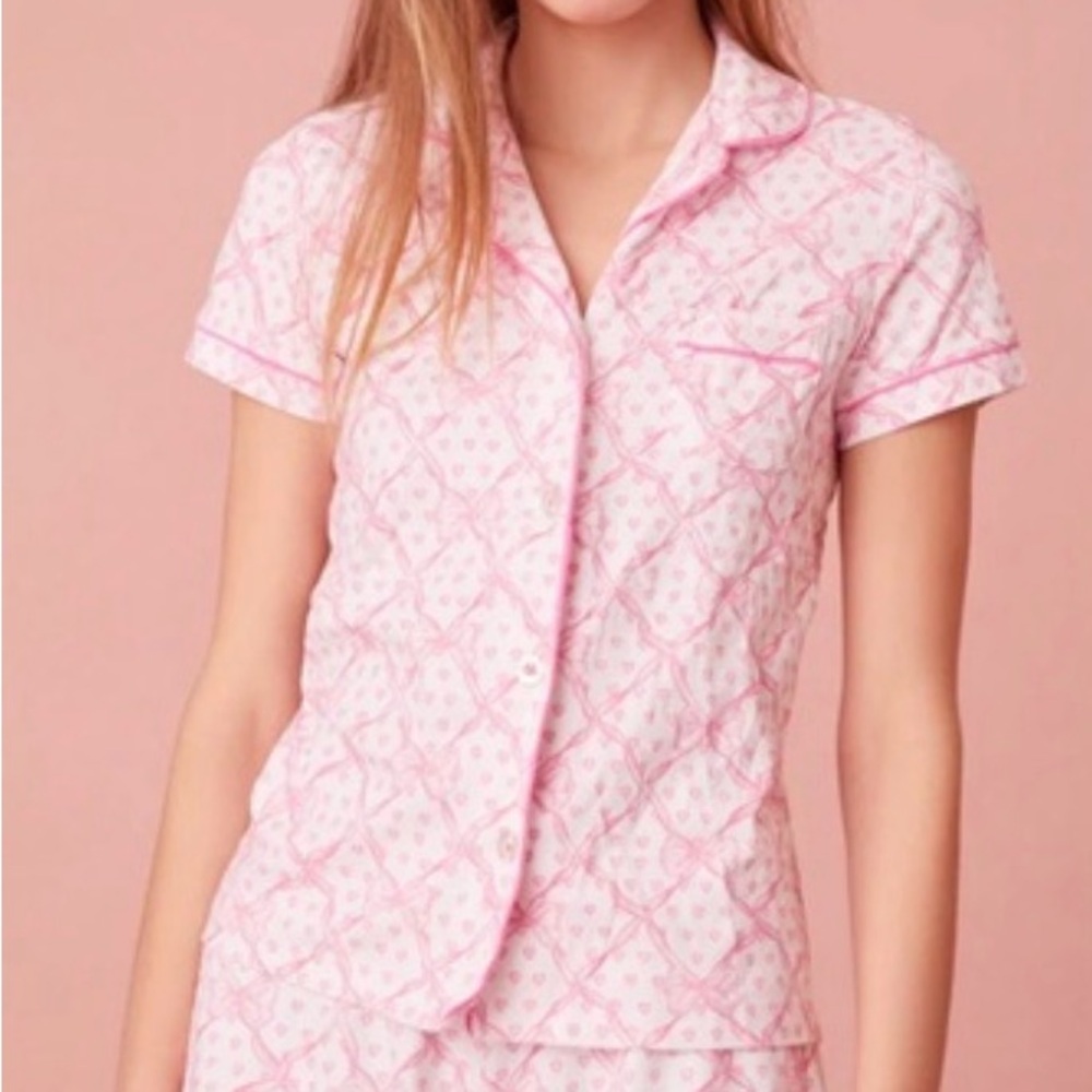 Roller Rabbit Pink Love Shack Fancy and White Women's Pajama Set
